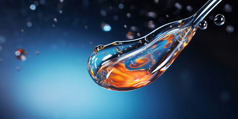 A Close-up of a clear liquid cosmetic product