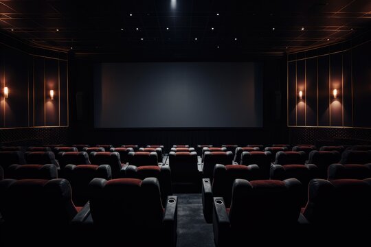 Dark movie theatre interior