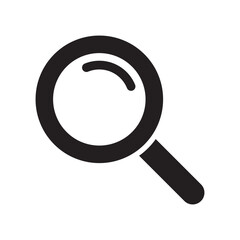 Search icon. Magnifying glass icon, vector magnifier or loupe sign.