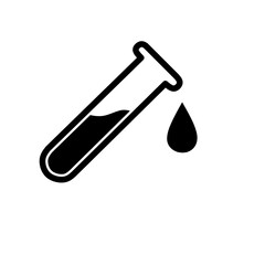 vector dripping test tube on white background