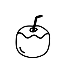 coconut water drink icon on white background