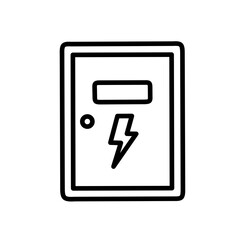 electrical panel box icon with line design