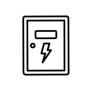 electrical panel box icon with line design