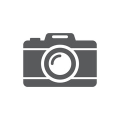Camera icon in flat style. Photography vector illustration on isolated background. Photo sign business concept.