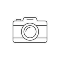 Camera icon in flat style. Photography vector illustration on isolated background. Photo sign business concept.