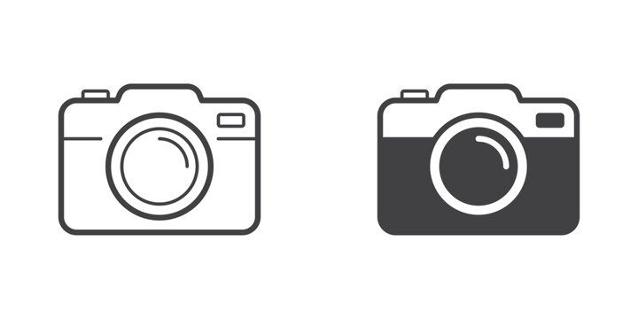 Camera icon in flat style. Photography vector illustration on isolated background. Photo sign business concept.