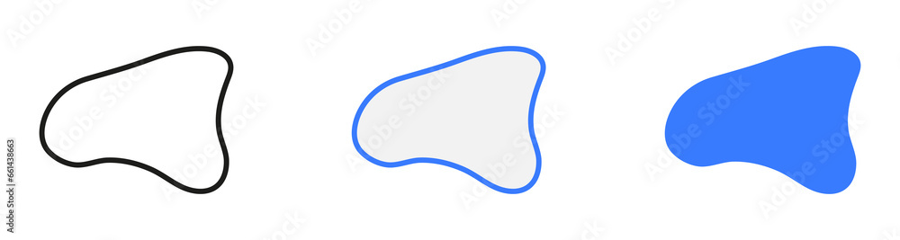 Aufkleber liquid abstract shape set. blob in minimal geometric form collection. curvy wavy elements for modern