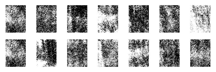 Grunge Rectangle Set. Paintbrush Ink Collection, Messy Stain. Vintage Paint Brush Texture. Old Black Square Stamp. Rough Abstract Design Element, Hand Drawn Art. Isolated Vector Illustration