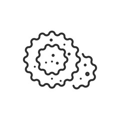 Virus, linear icon. Circular viruses. Line with editable stroke