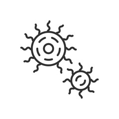 Round viruses, linear icon. Line with editable stroke