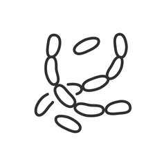 Streptobacillus microbes, linear icon. Bacteria. Line with editable stroke