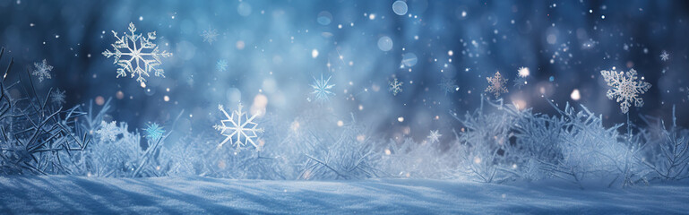 Fototapeta na wymiar Magic Winter Christmas Background Snowflakes