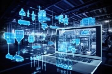 Fototapeta premium Factory automation. Industrial technology