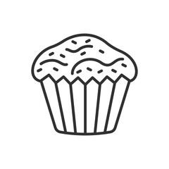 Cupcake, linear icon. Line with editable stroke