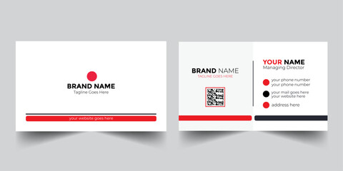red own visiting card Modern, Creative business card, name card,  corporate, contact us, void, grab, bulletin, introduction, recruitment,elegant,real estate business card - obrazy, fototapety, plakaty