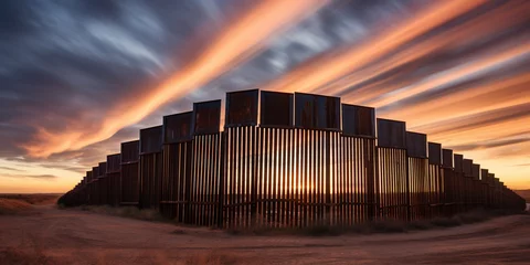 Fotobehang US border fence © xartproduction