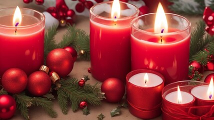 christmas candles and decorations
