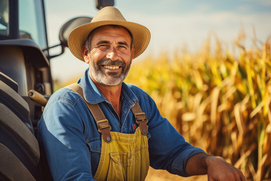 Portrait of a farmer in the field