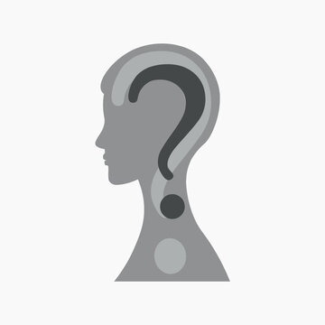 recommend clip art: question marks inside person portrait silhouette