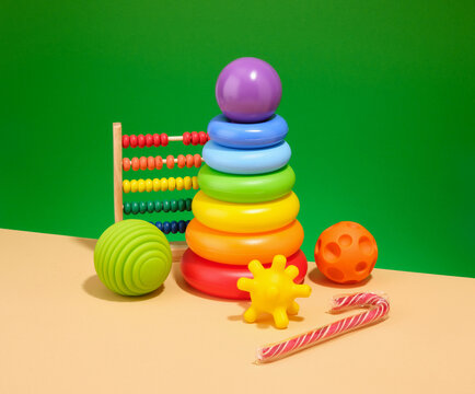 Fun set of kid toys. Child training and development.
