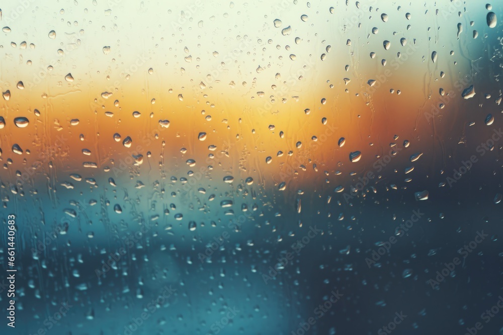 Poster A close up view of a window covered in raindrops. Perfect for adding a touch of realism and mood to any project.