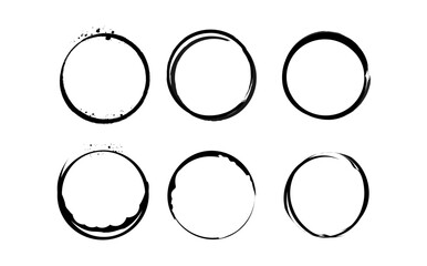 Round decorative brush circle line sketch set	
