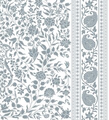 wedding card design, traditional paisley floral pattern , royal India	