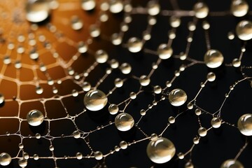 water drops on the web