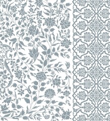 Fototapeta premium wedding card design, traditional paisley floral pattern , royal India 