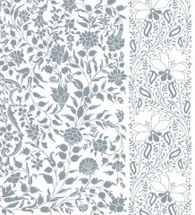 wedding card design, traditional paisley floral pattern , royal India	