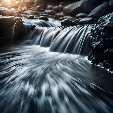 Water Flowing Over Rocks