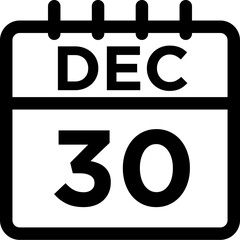 12- December - 30 Line Black Icon pictogram symbol visual illustration 