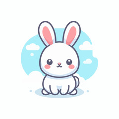 Obraz na płótnie Canvas cute rabbit cartoon vector illustration