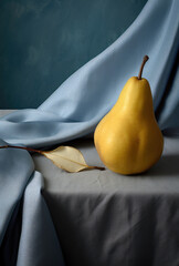 Pears on a wooden background