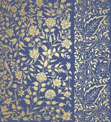 wedding card design, traditional paisley floral pattern , royal India	