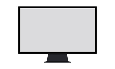 llcd tv monitor isolated on white background, plasma realistic illustration, White blank HD monitor mockup, Modern video panel black flat screen with clipping path