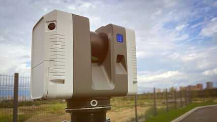 State-of-the-art Surveying Tool 3D Laser Scanner Performs Area Scanning © Антон Скрипачев