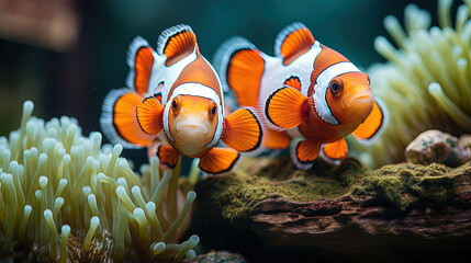 Fototapeta na wymiar clownfish underwater 
