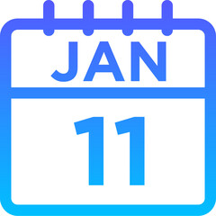 01-January - 11 Line Gradient Icon pictogram symbol visual illustration   