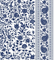 wedding card design, traditional paisley floral pattern , royal India	 - obrazy, fototapety, plakaty