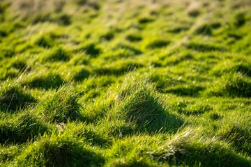 Pasture on a farm in Australia. Spring grass growth of green plants