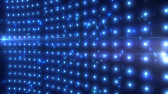 Abstract blue background of glowing futuristic energy magical bright dots and particles
