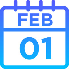 02-February - 01 Line Gradient Icon pictogram symbol visual illustration   