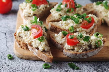 Vorschmack sandwiches - typical Jewish dish