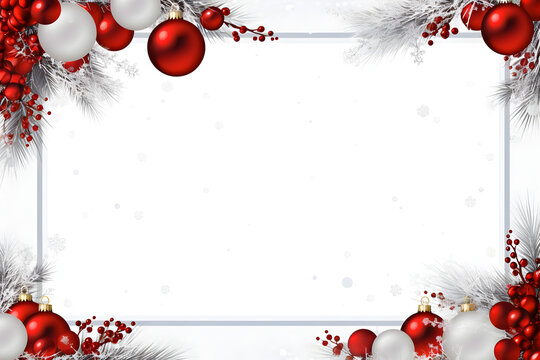 Marco navideño en marco blanco , al estilo de fondos de escenario vibrantes.