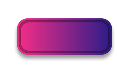 3d gradient web button. Click, push button with shadow 