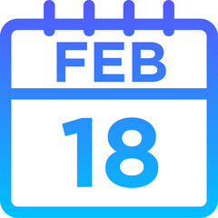 Obraz premium 02-February - 18 Line Gradient Icon pictogram symbol visual illustration 