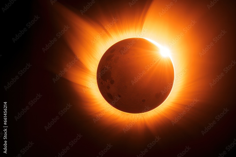 Poster sun and moon dance: close-up of solar eclipse showcasing surface intricacies