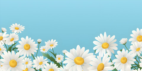 Daisy flower poster background with copy space