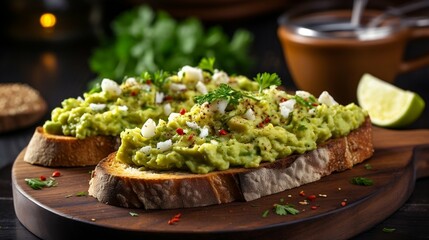 Healthy Homemade Avocado Toast with Salt and Pepper
